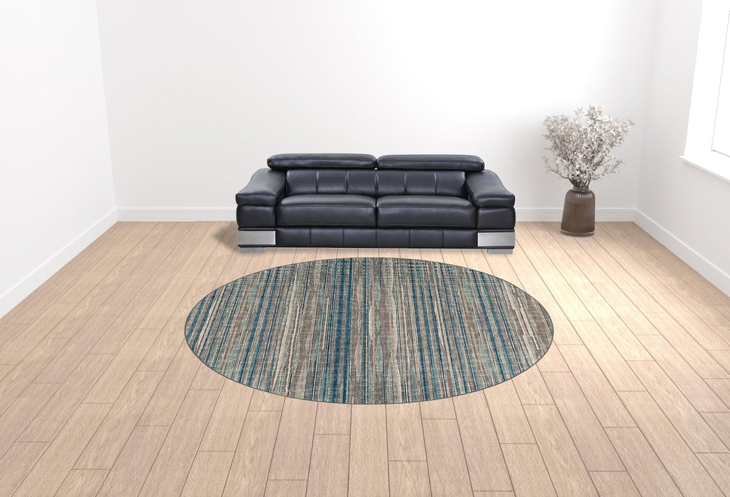 10' Brown Round Ombre Tufted Handmade Area Rug