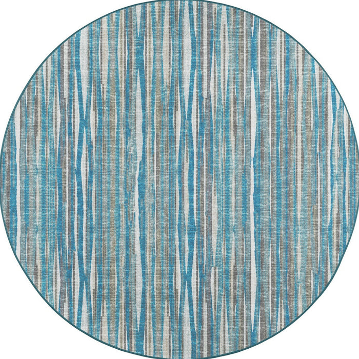 10' Blue Round Ombre Tufted Handmade Area Rug
