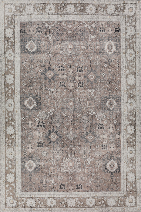 3' X 5' Grey Oriental Distressed Non Skid Area Rug