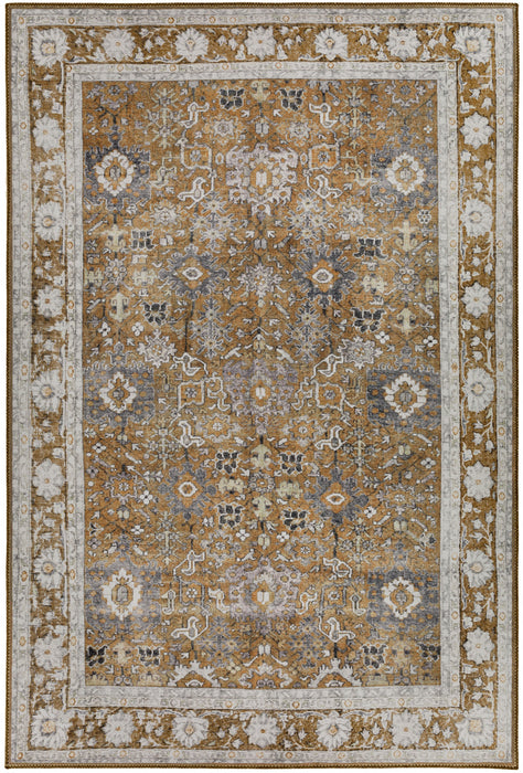 8' X 10' Brown Oriental Distressed Non Skid Area Rug