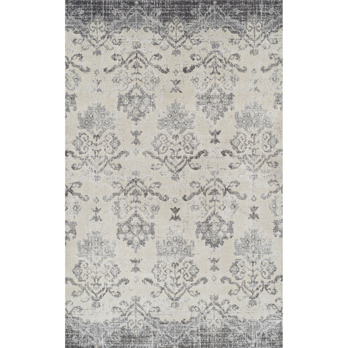 8' x 11' Gray and Ivory Oriental Area Rug