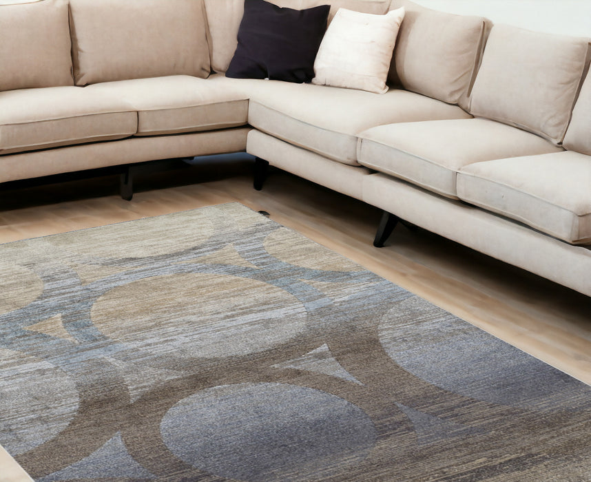 10' x 13' Brown and Beige Abstract Area Rug