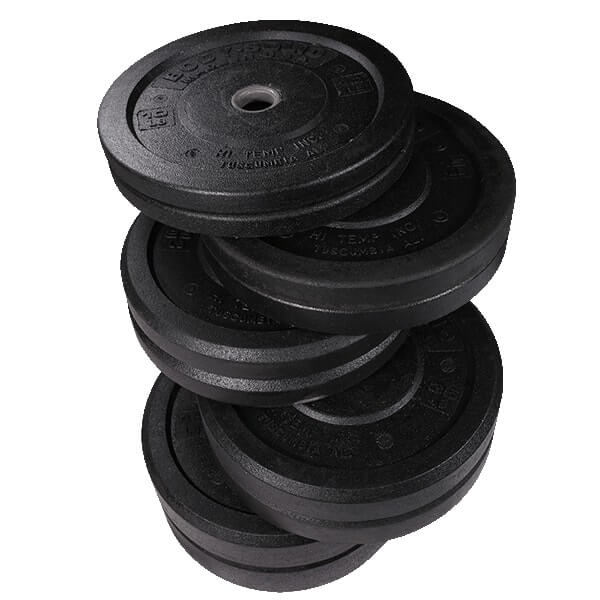 Body Solid 260Lb Bumper Set Black, Pairs 10,15,25,35,45,  Full Commercial Made Is Usa