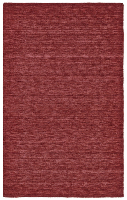 10' X 13' Red Wool Hand Woven Stain Resistant Area Rug