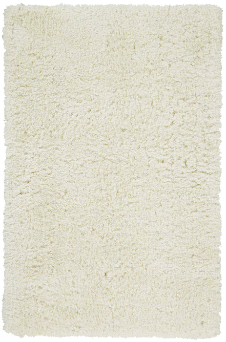 10' X 13' Ivory And White Shag Tufted Handmade Stain Resistant Area Rug