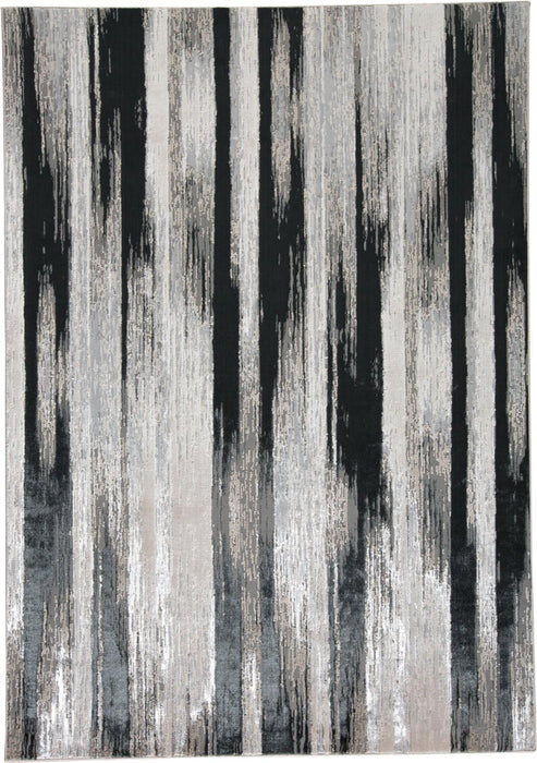 13' x 20' Beige and Black Abstract Power Loom Area Rug