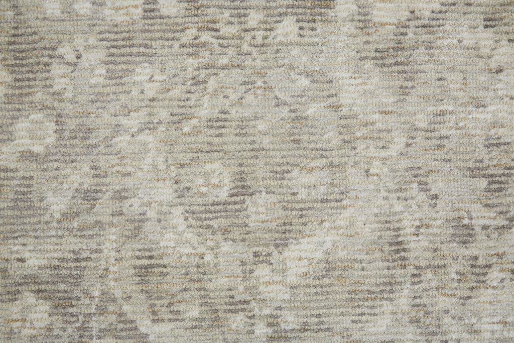 10' X 13' Ivory And Tan Abstract Hand Woven Area Rug