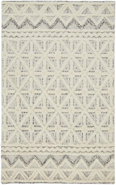 12' X 15' Ivory And Black Wool Geometric Tufted Handmade Area Rug