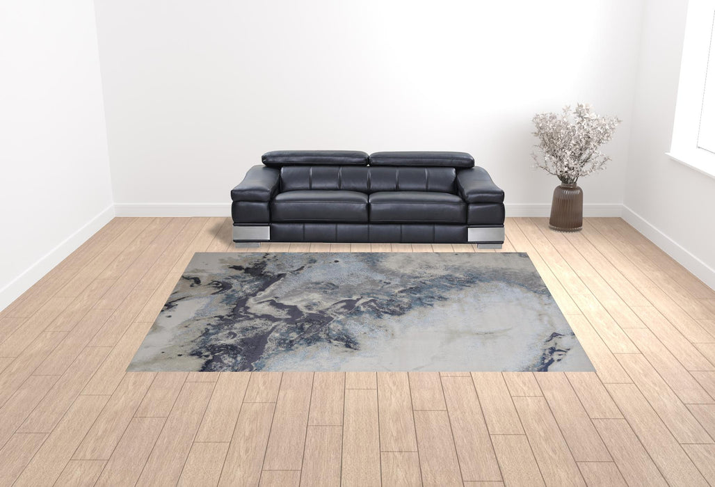 10' X 13' Blue Abstract Area Rug