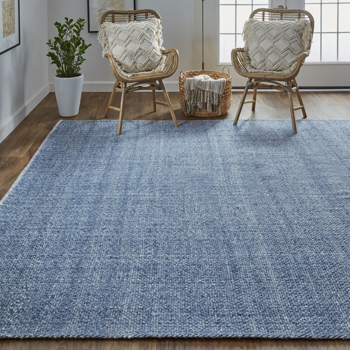 10' X 14' Blue Hand Woven Area Rug