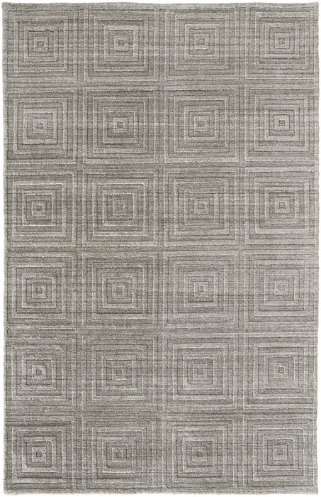 12' X 15' Gray And Silver Striped Hand Woven Area Rug