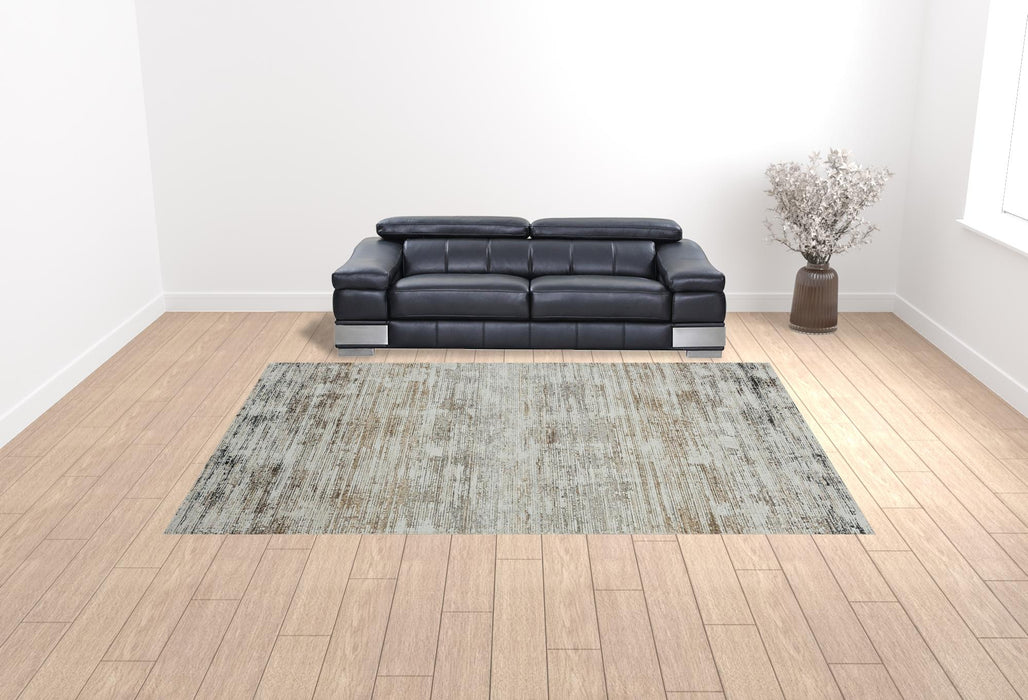 10' X 14' Gray Abstract Distressed Area Rug