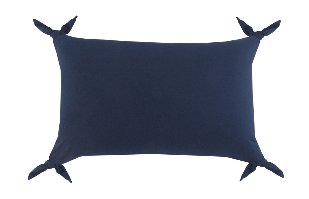 16" X 24" Navy Blue 100% Cotton Zippered Pillow