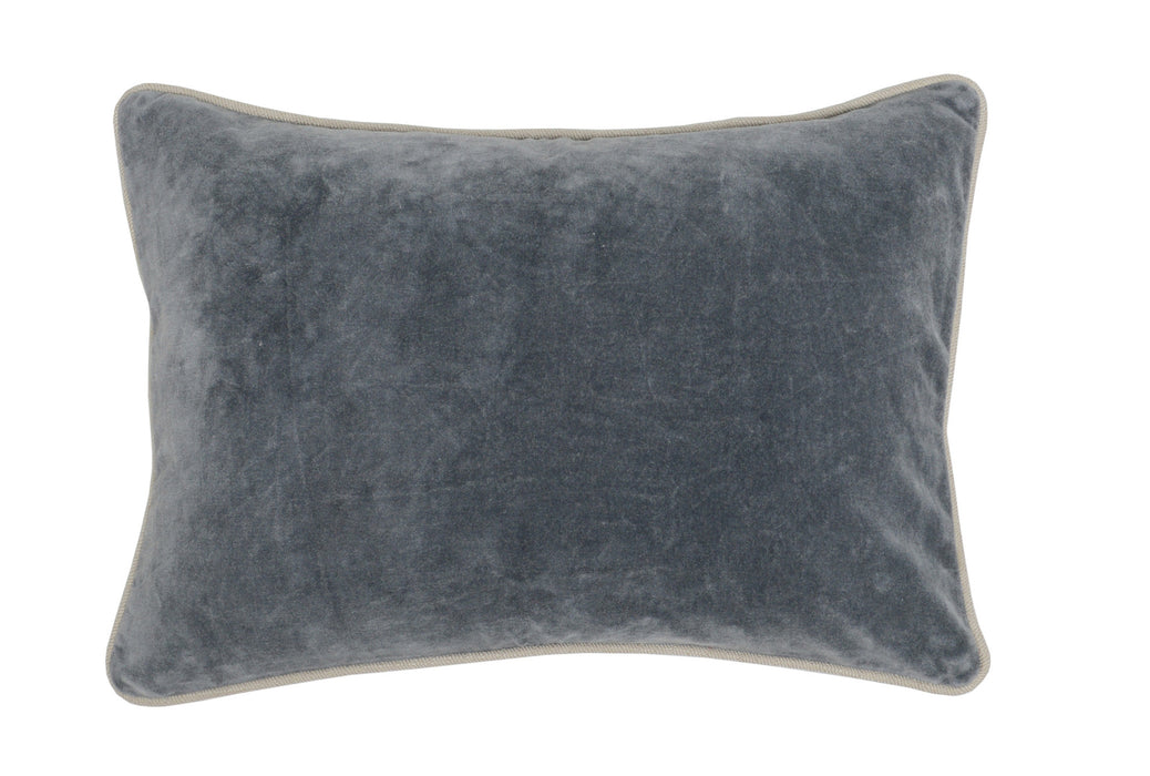 14" X 20" Gray Cotton Down Blend Throw Pillow