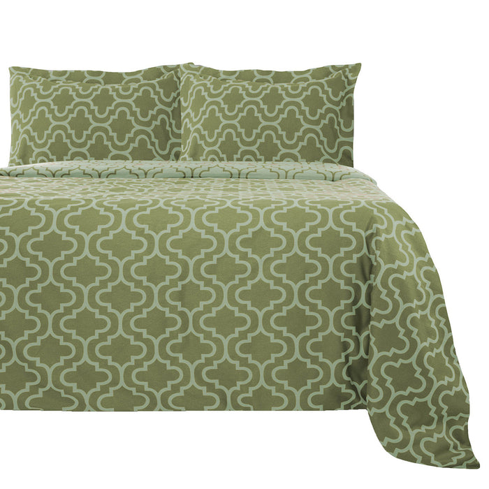 Sage Twin Cotton Blend Thread Count Washable Duvet Cover Set