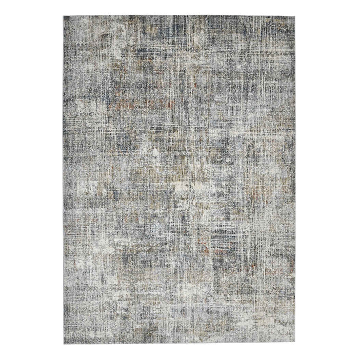 10' x 14' Gray and Orange Abstract Power Loom Area Rug