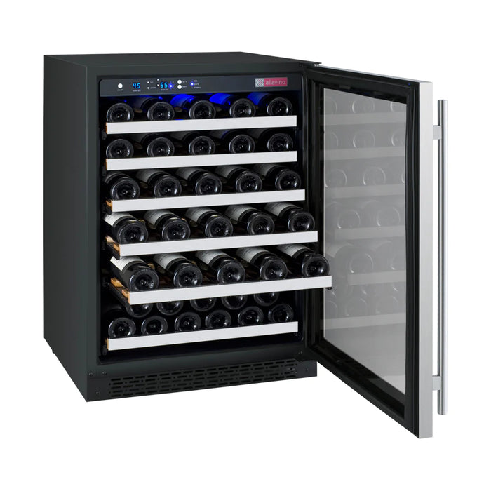 FlexCount Series 56 Bottle Single Zone Undercounter Wine Refrigerator with Stainless Steel Door - Right Hinge