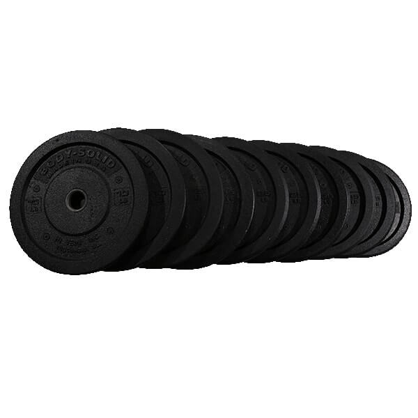 Body Solid 260Lb Bumper Set Black, Pairs 10,15,25,35,45,  Full Commercial Made Is Usa