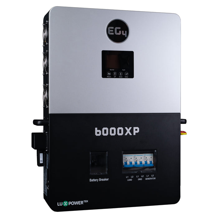 Complete Off-Grid Solar Kit EG4 6000XP 8000W PV Input 6000W Output 48V 120/240V Split Phase 6400 Watts of Solar PV