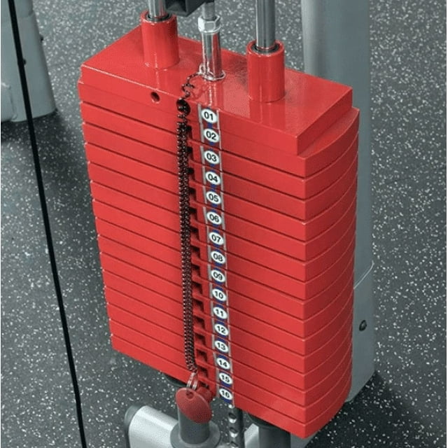 Body Solid Premium Red Steel Weight Stack 200Lbs, 20 X 10Lb Plates And Top Plate