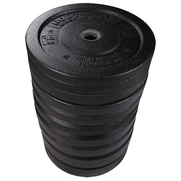 Body Solid 260Lb Bumper Set Black, Pairs 10,15,25,35,45,  Full Commercial Made Is Usa