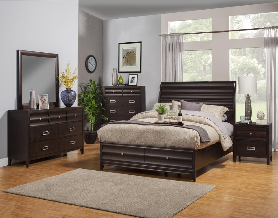 Legacy Queen Storage Bed w/ 2 Drawers Alpine Furniture 1788-81Q