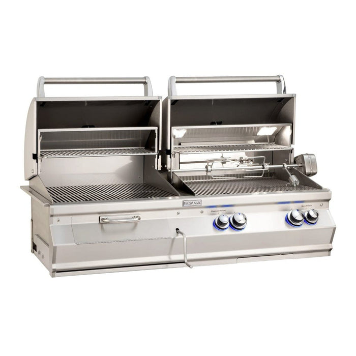 Fire Magic 46" 3-Burner Aurora A830i Built-In Gas/Charcoal Combo Grills w/ Analog Thermometers-Propane Gas