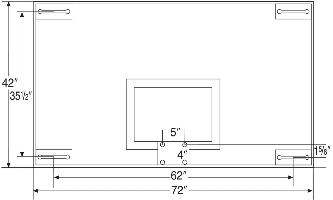 Bison 42" x 72" Standard Glass Basketball Backboard