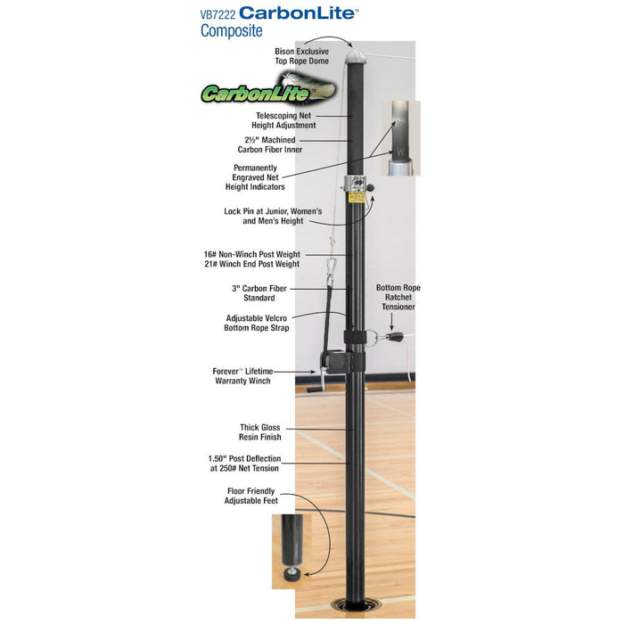 Bison CarbonLite Composite Volleyball Double Court System