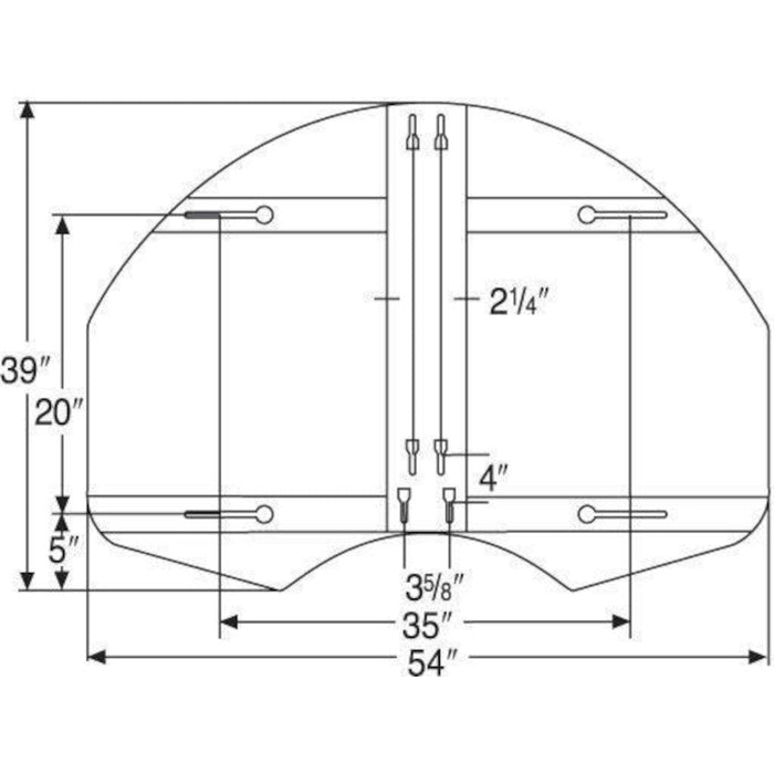 Bison 39" x 54" Ruff Play Rear Mount Steel Playground Basketball Backboard