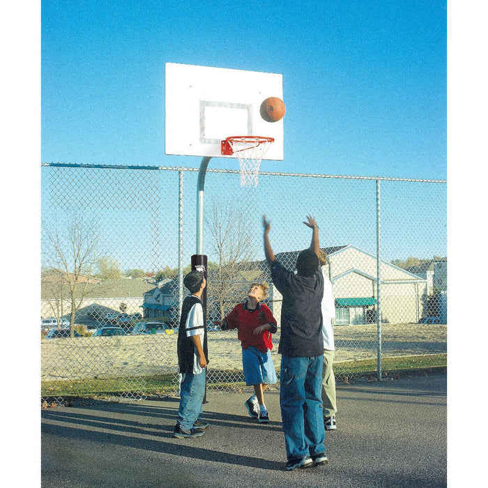 Bison 3-1/2" Rectangle Steel Tough Duty Playground Basketball Hoop System