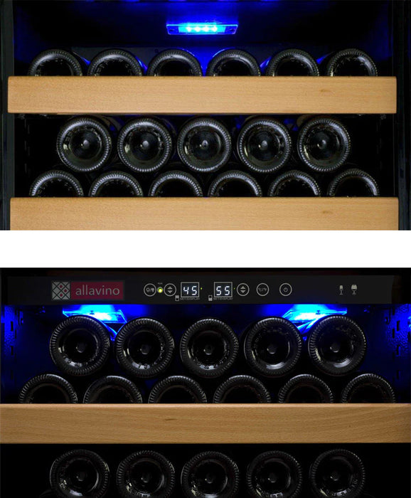 32" Wide Vite II Tru-Vino 305 Bottle Single Zone Stainless Steel Left Hinge Wine Refrigerator