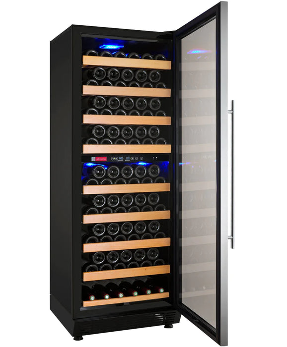 24" Wide Vite II Tru-Vino 99 Bottle Dual Zone Black Right Hinge Wine Refrigerator
