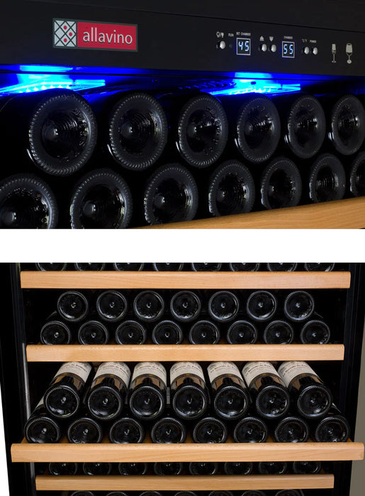 32" Wide Vite II Tru-Vino 305 Bottle Single Zone Stainless Steel Left Hinge Wine Refrigerator