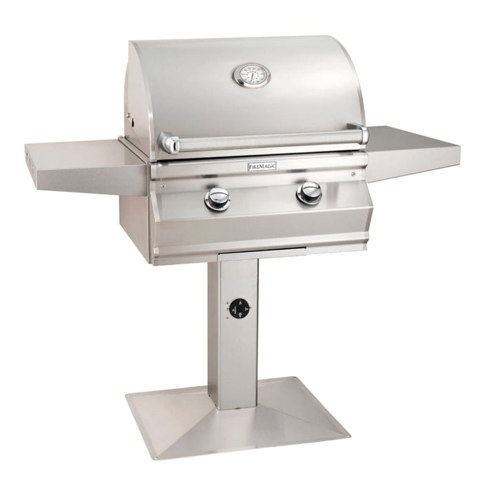 Fire Magic 24" 2-Burner Choice Multi-User CM430s Patio Post Mount Gas Grill w/ Analog Thermometer-Propane Gas