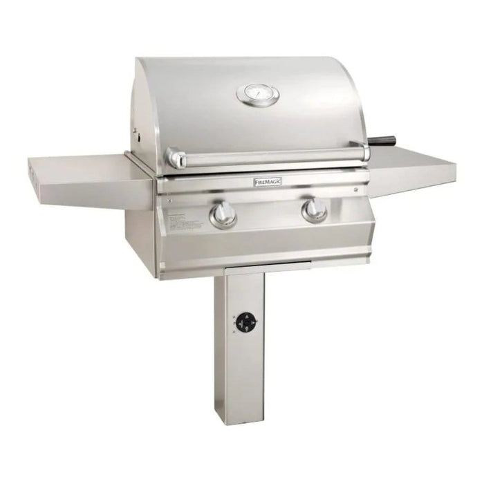 Fire Magic 24" 2-Burner Choice Multi-User Accessible CMA430s In-Ground Post Mount Gas Grill w/ Analog Thermometer-Propane Gas