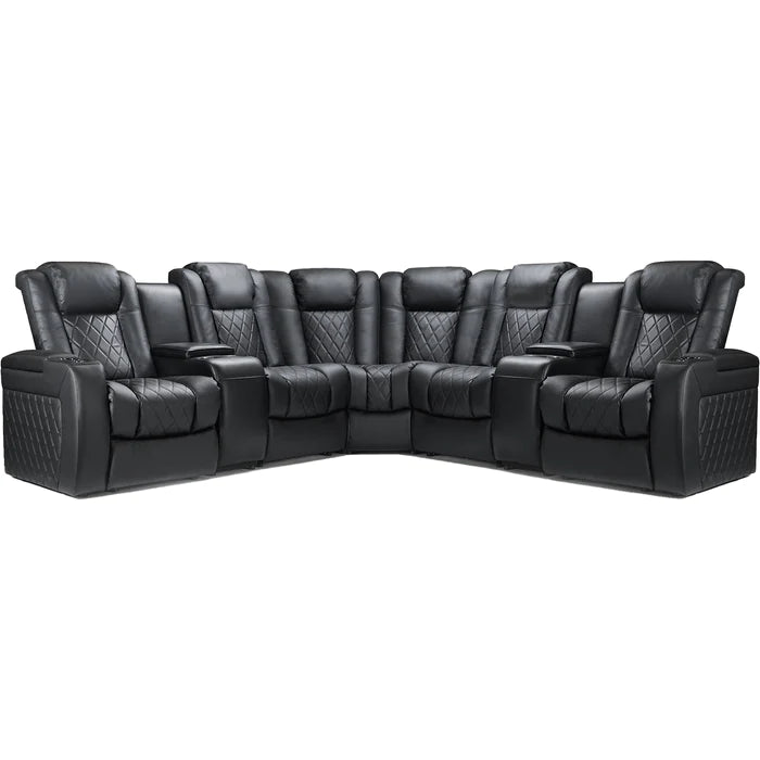 Tuscany Multimedia Leather Sectional Sofa