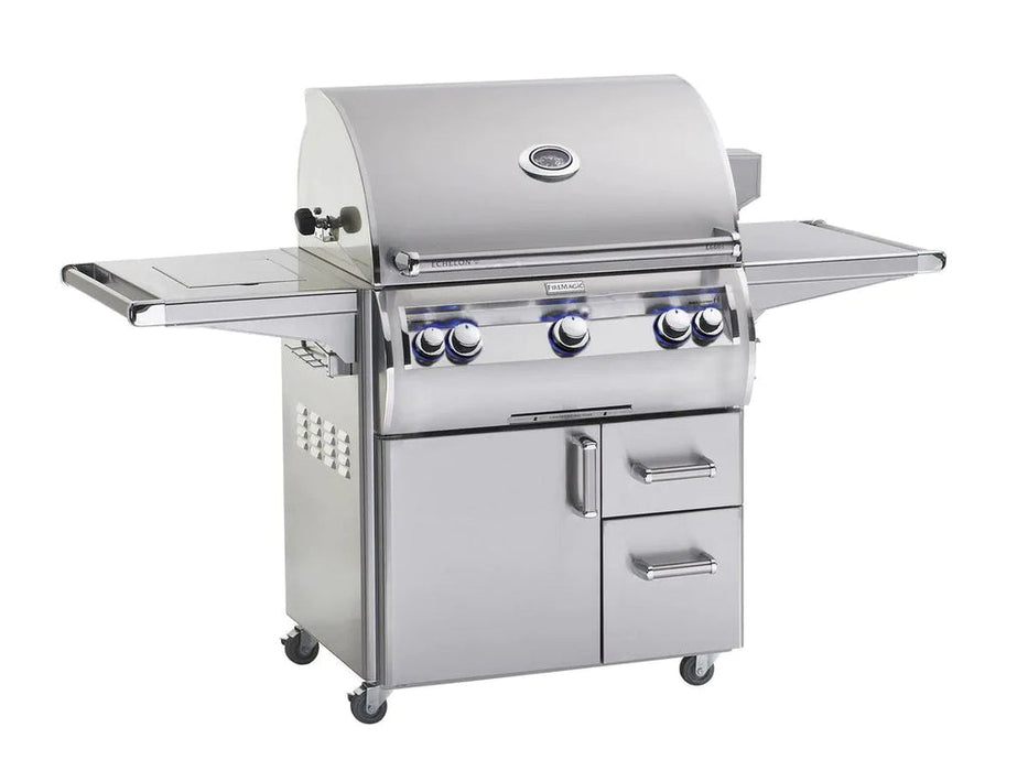 Echelon Diamond Freestanding Grill, Single Side Burner, Backburner, Rotisserie Kit, 1 Sear Burner and Analog Thermometer, Natural Gas 30" Fire Magic