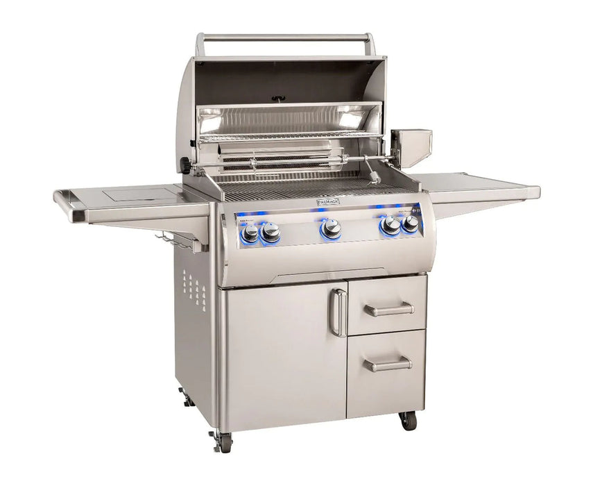 Echelon Diamond Freestanding Grill, Single Side Burner, Backburner, Rotisserie Kit, 1 Sear Burner and Analog Thermometer, Propane Gas 30" Fire Magic