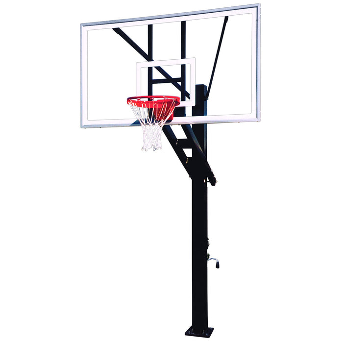 Stainless In-Ground Adjustable Basketball Hoop, First Team Stainless Olympian