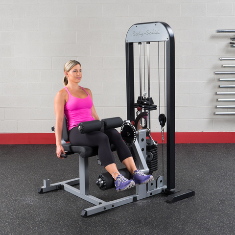 BODY SOLID PRO SELECT LEG EXTENSION / CURL STATION, 210LB STACK