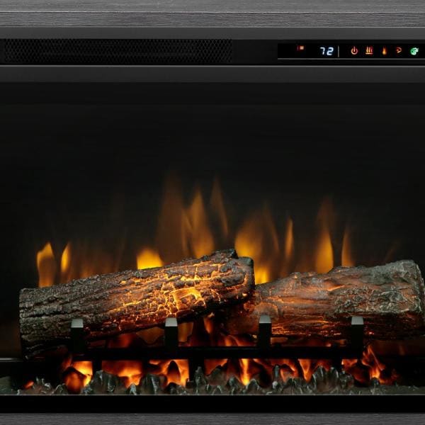 Dimplex Dean 65-Inch Media Console in Wrought Iron with a 26-Inch Electric Fireplace with Logs