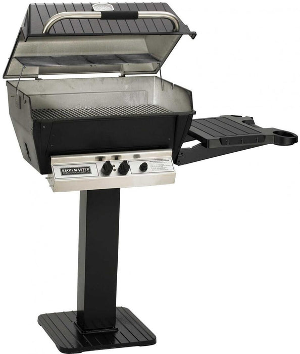 Broilmaster Deluxe Series Post Mount Natural Gas Grill with 2 Standard Burners in Black