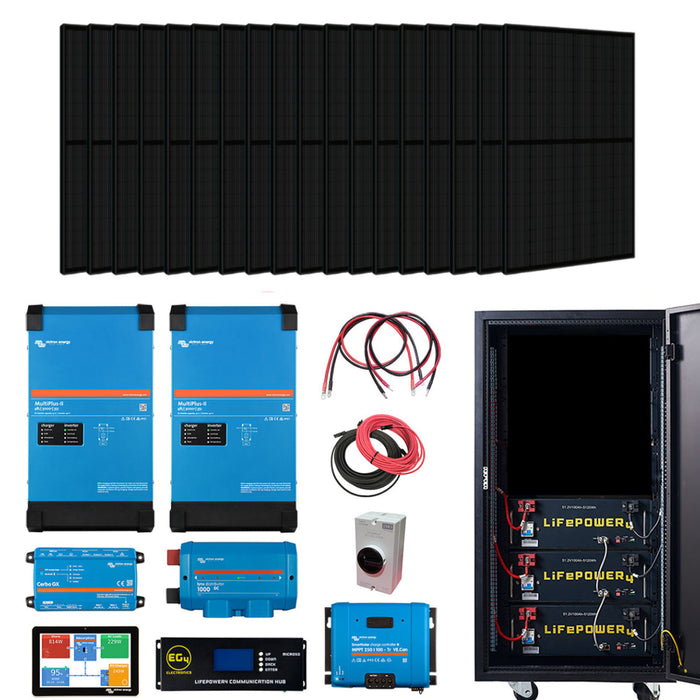 Complete Off-Grid Solar Kit 4,800W 120/240V Output / 48VDC [15.36kWh EG4 Lithium Powerwall] 48VDC + 5,460 Watts of Solar PV