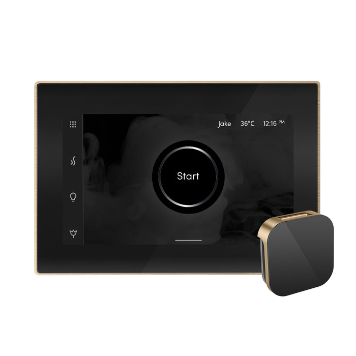 Mr. Steam iSteamX Steam Shower Control and Aroma Glass SteamHead in Black Brushed Bronze