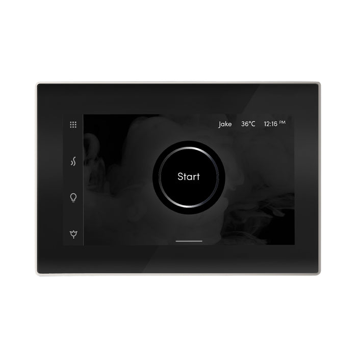 Mr. Steam iSteamX Steam Shower Control and Aroma Glass SteamHead in Black Polished Nickel