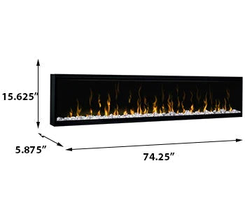 IgniteXL XLF74 74" Linear Electric Fireplace