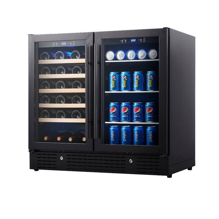 Kings Bottle 36 Inch Under Counter Wine And Beer Fridge Combo