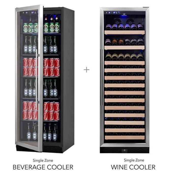 Kings Bottle 72" Large Wine And Beverage Cooler Drinks Combo With Clear Door