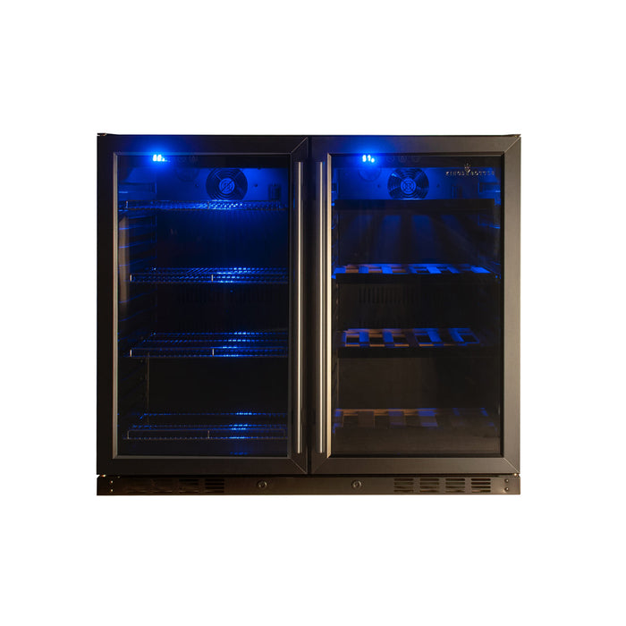 Kings Bottle 39 Inch Under Counter Wine And Beer Fridge Combo